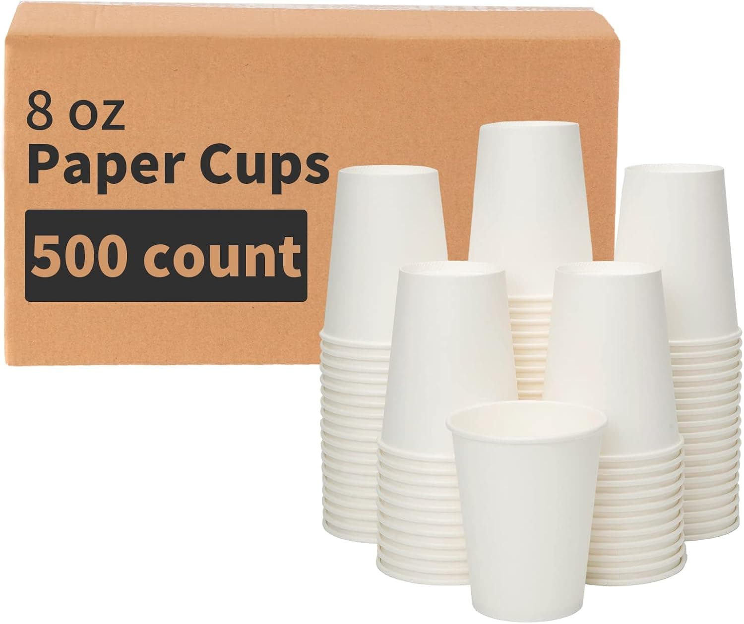 RACETOP 8 oz Paper Hot Cups, 500 count