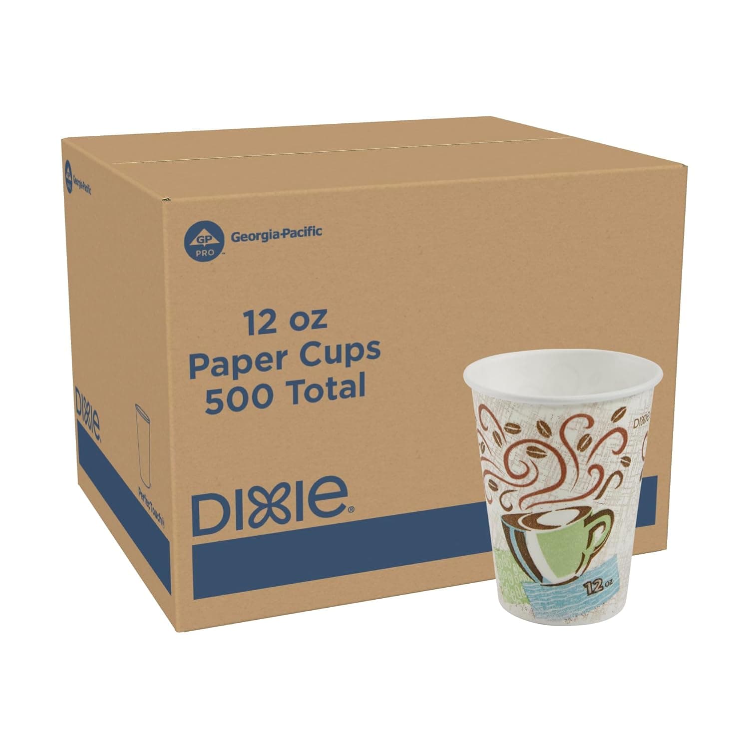 Dixie PerfecTouch 12 oz Insulated Paper Cups, 500 count