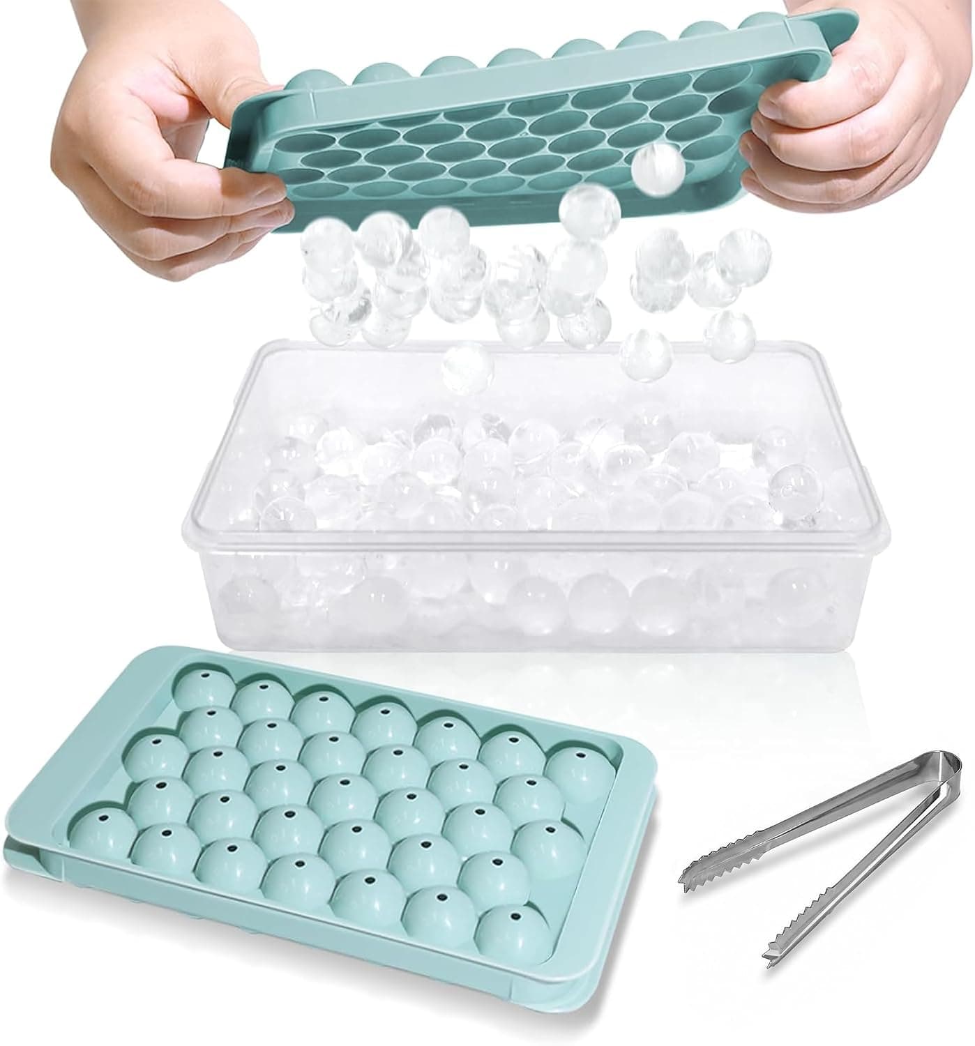 WIBIMEN 1-Inch Round Ice Ball Trays, 2-pack