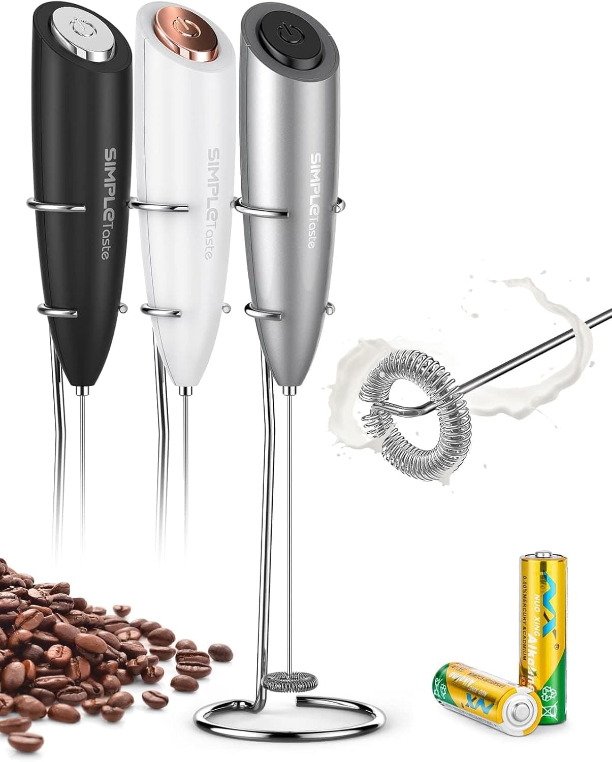 SimpleTaste Handheld Frother with Stand